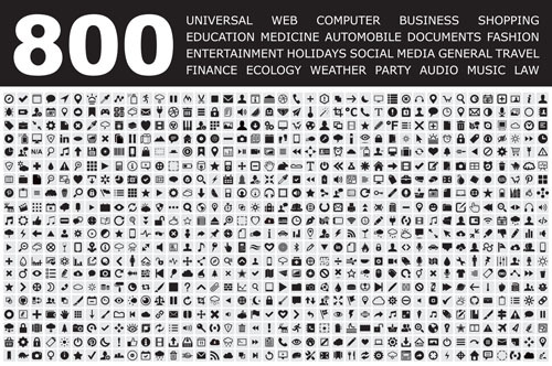 800个小细网络媒体图标集