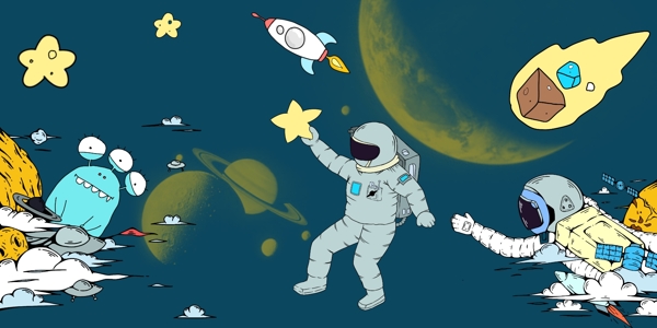 太空儿童房装饰画图片