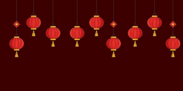 春节红色的灯笼挂饰