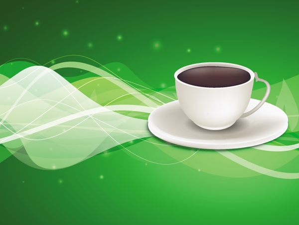 天然茶对闪亮的绿色背景摘要医学概念
