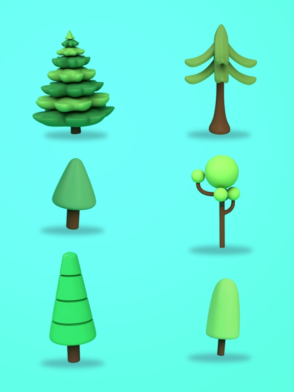 树元素绿化C4D