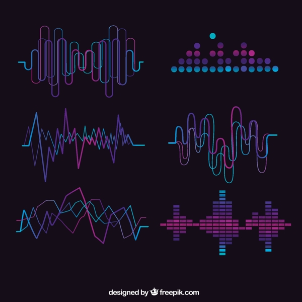 紫色的细节抽象的声波
