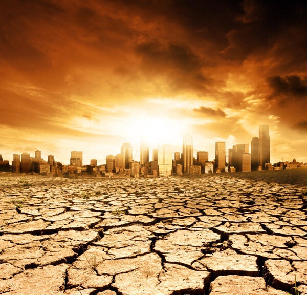 地球警告自然灾害干旱干涸的地表地面火球环境污染环保题材素材高清图片素材