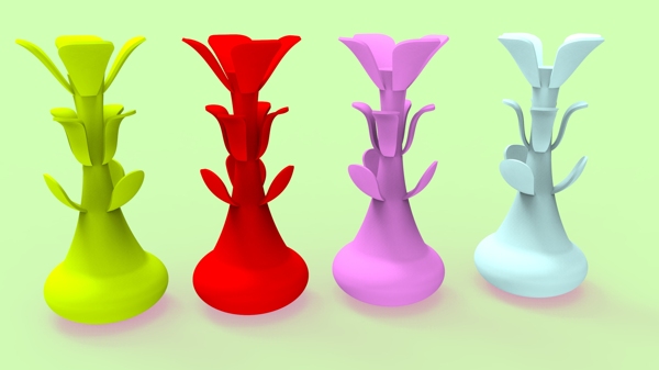 花瓣花瓶3D模型