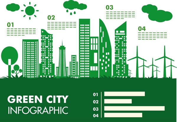 绿色城市矢量图