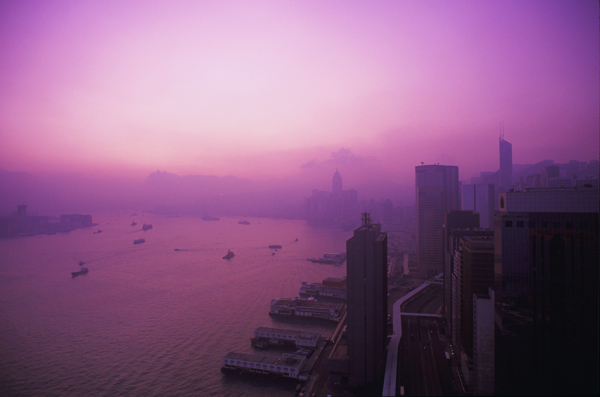 清晨的香港城市风光图片