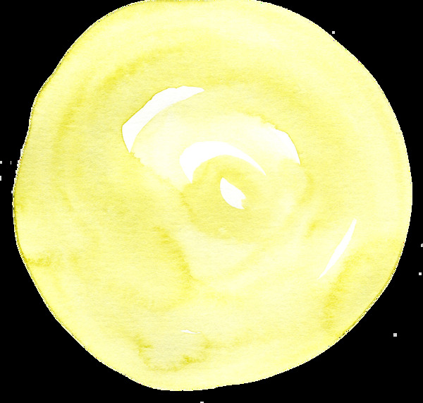 冷色系黄色圆盘卡通透明素材