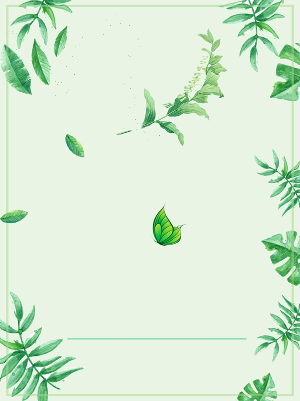 绿色树叶广告背景