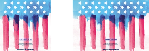抽象背景水彩风格美国国旗