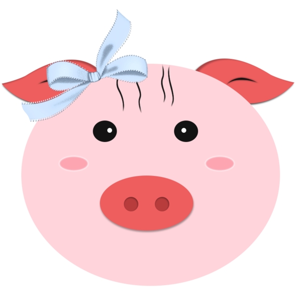 猪粉红色头像情侣卡通