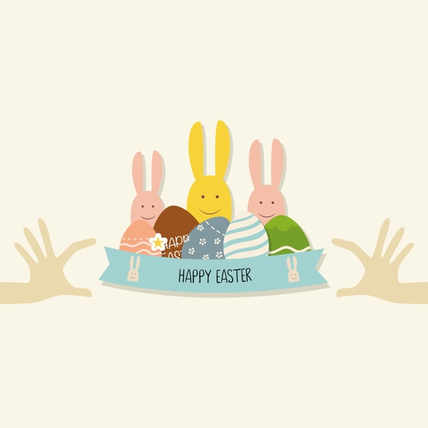 美丽的复活节兔子家族