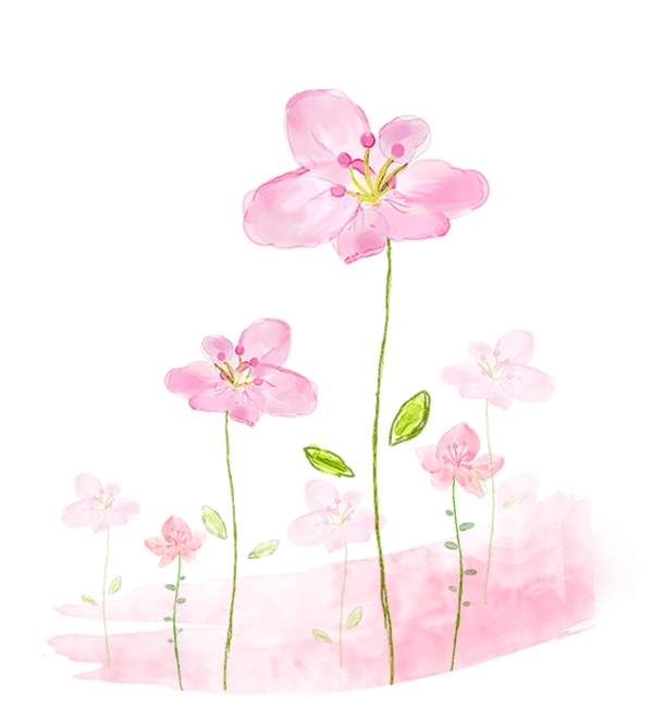 手绘粉色小花