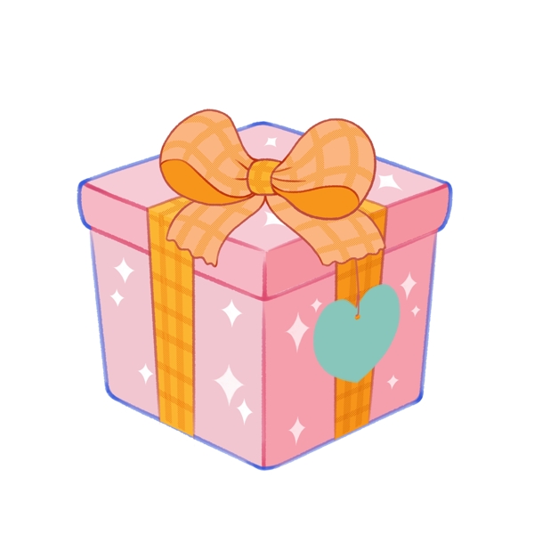 粉色少女心可爱原创手绘礼品礼物盒礼物包装