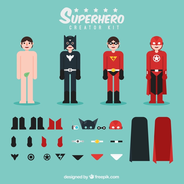 超级英雄搭配不同的衣服图片