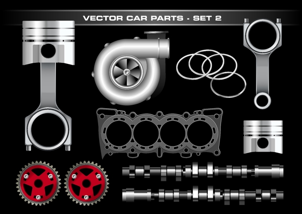 汽车零部件矢量图素材