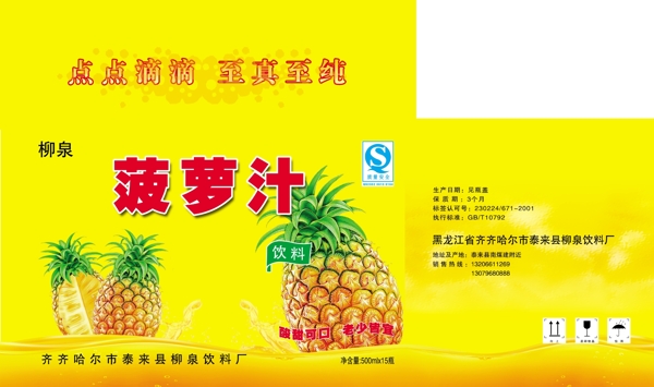 菠萝汁包装箱子图片