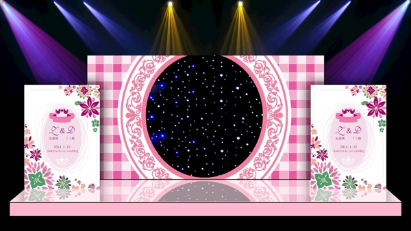 2粉色系列婚庆婚礼背景图