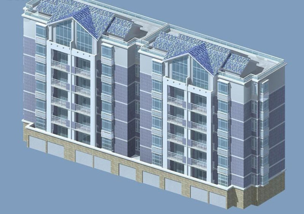 现代多层住宅小区建筑3D模型设计