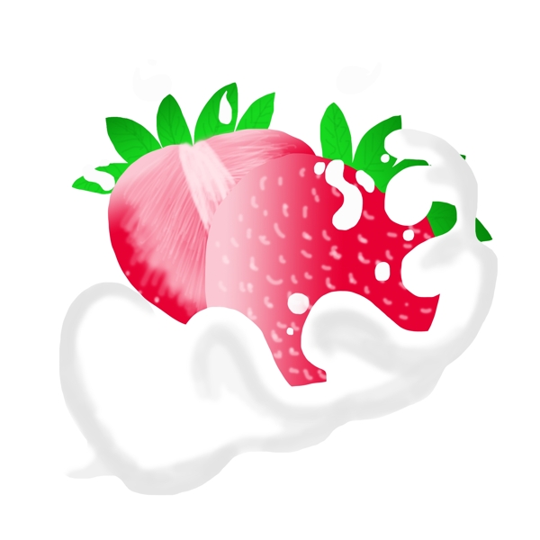 草莓牛奶水果牛奶商用素材