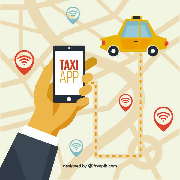 具有全球定位系统背景的出租车应用