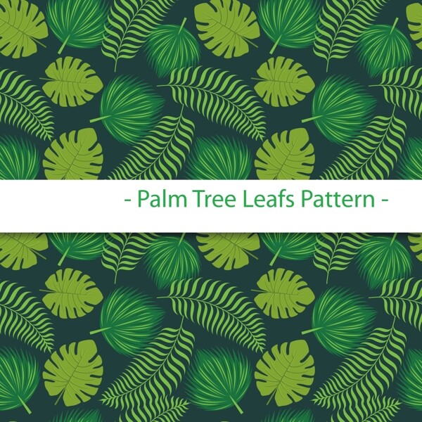 绿色棕榈叶装饰图案
