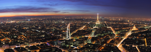 超宽巴黎夜景高清图片
