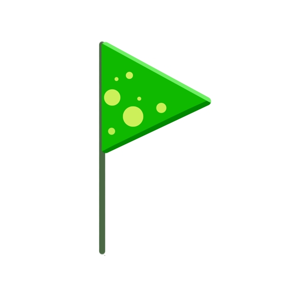 重点标注绿色立体小旗子