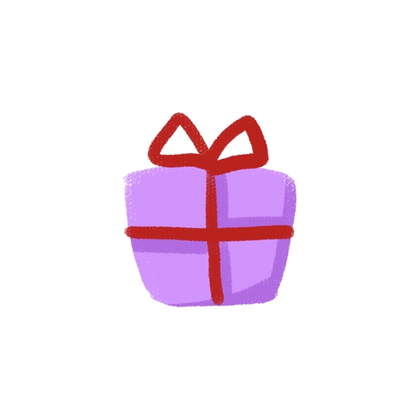 卡通紫色礼物盒png免抠