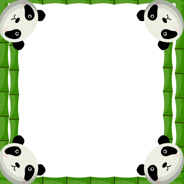 竹子熊猫装饰边框