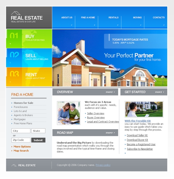 房屋出售中介网页模板
