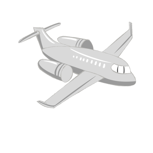 灰色立体飞机插图