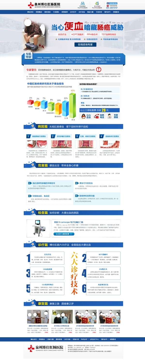 医疗网站便血专题页面图片