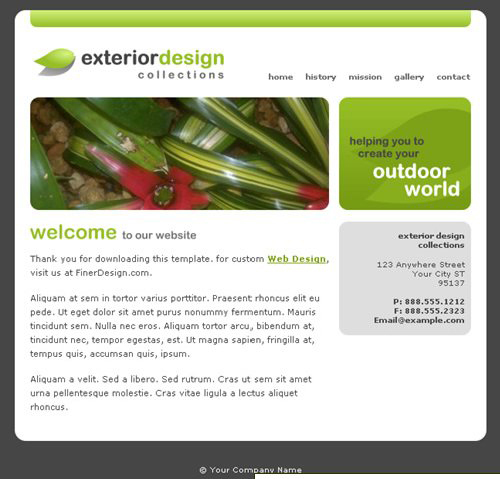 简洁的绿色系列网站模板