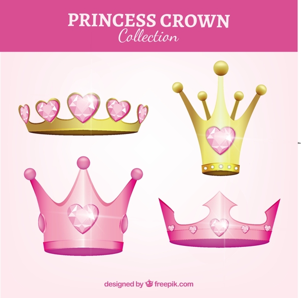 四颗粉红色公主冠插图