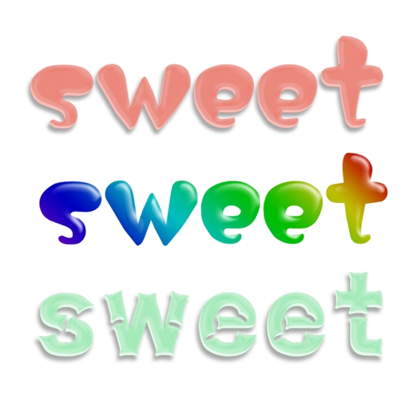 sweet糖果艺术字体