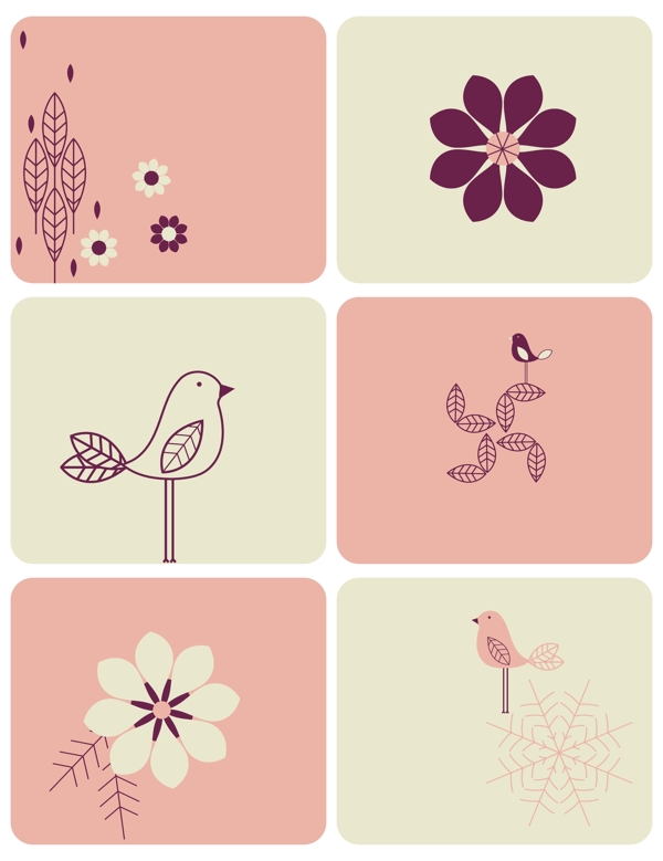花朵和小鸟
