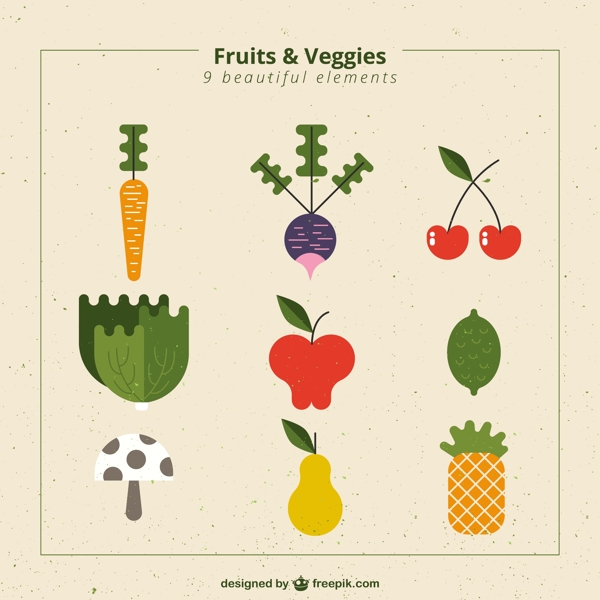 水果和蔬菜的收集