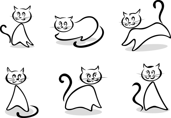 猫咪矢量图简笔画