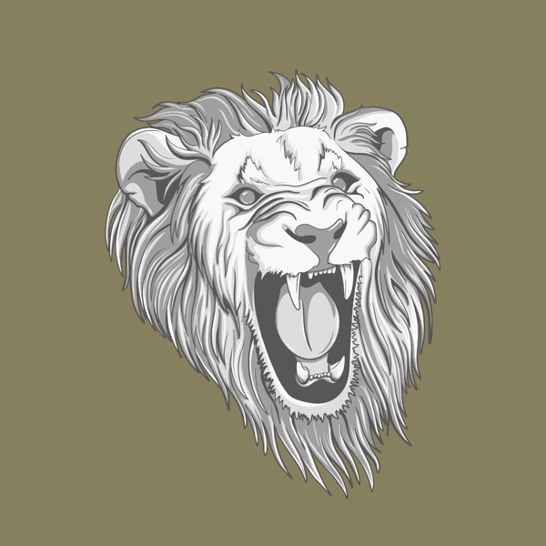 印花矢量图动物狮子狮子头男装免费素材