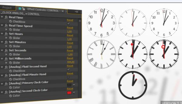 模拟手表时钟系统展示内容AE模板