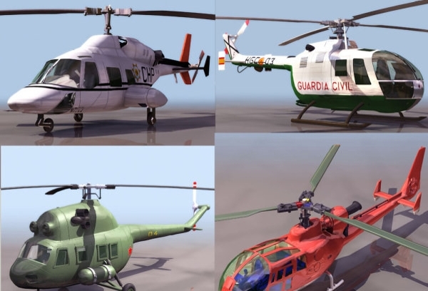 6款直升机3D模型图片