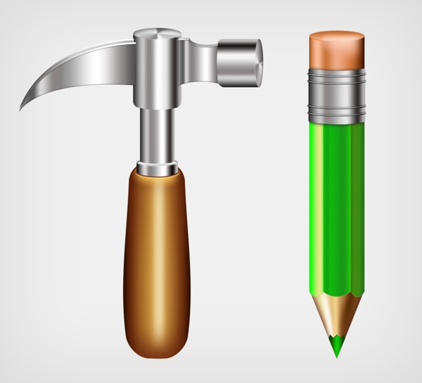 锤子和铅笔UI设计素材
