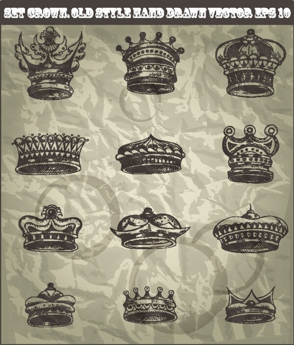 华丽欧式王冠设计矢量素材