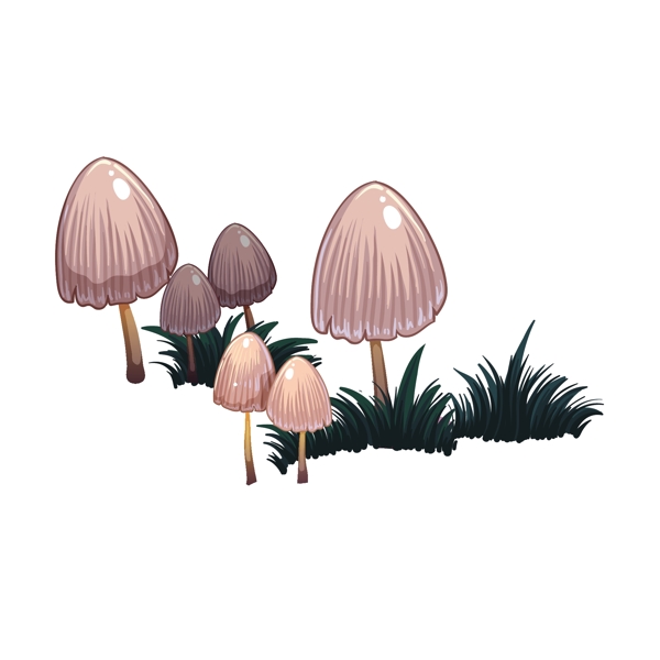 卡通蘑菇丛矢量素材