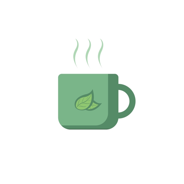 原创抹茶绿咖啡杯绿色水杯卡通