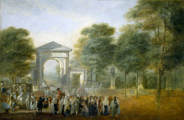 ParetyAlcazarLuisTheBotanicalGardenseenfromthePaseodelPradoca.1790画家古典画古典建筑古典景物装