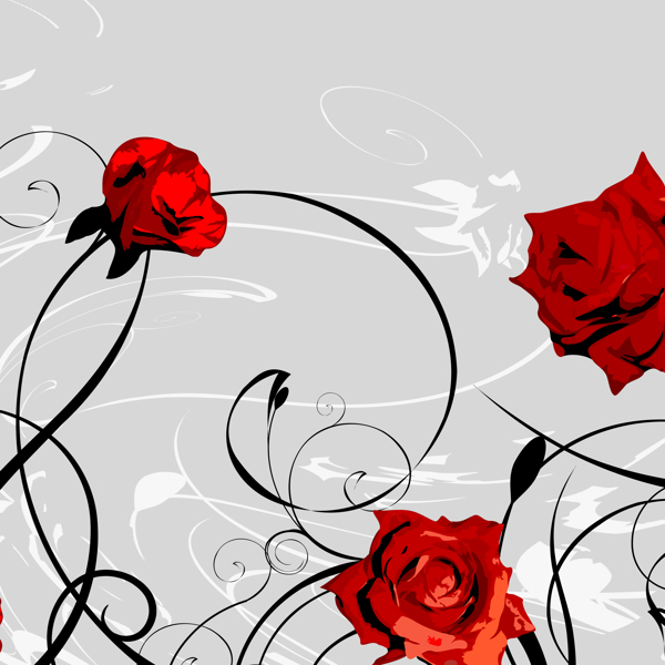 拉丝红玫瑰装饰画