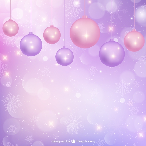 紫色背景和圣诞装饰品