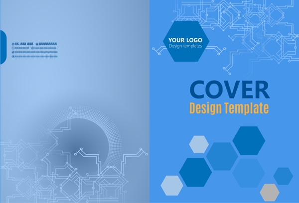 蓝色科技通用企业画册封面设计