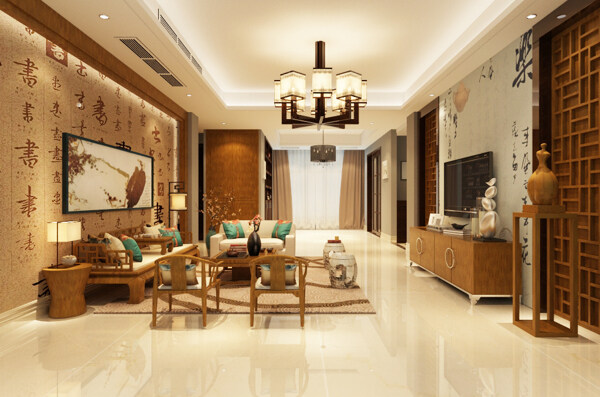 新中式客厅装饰装修效果图